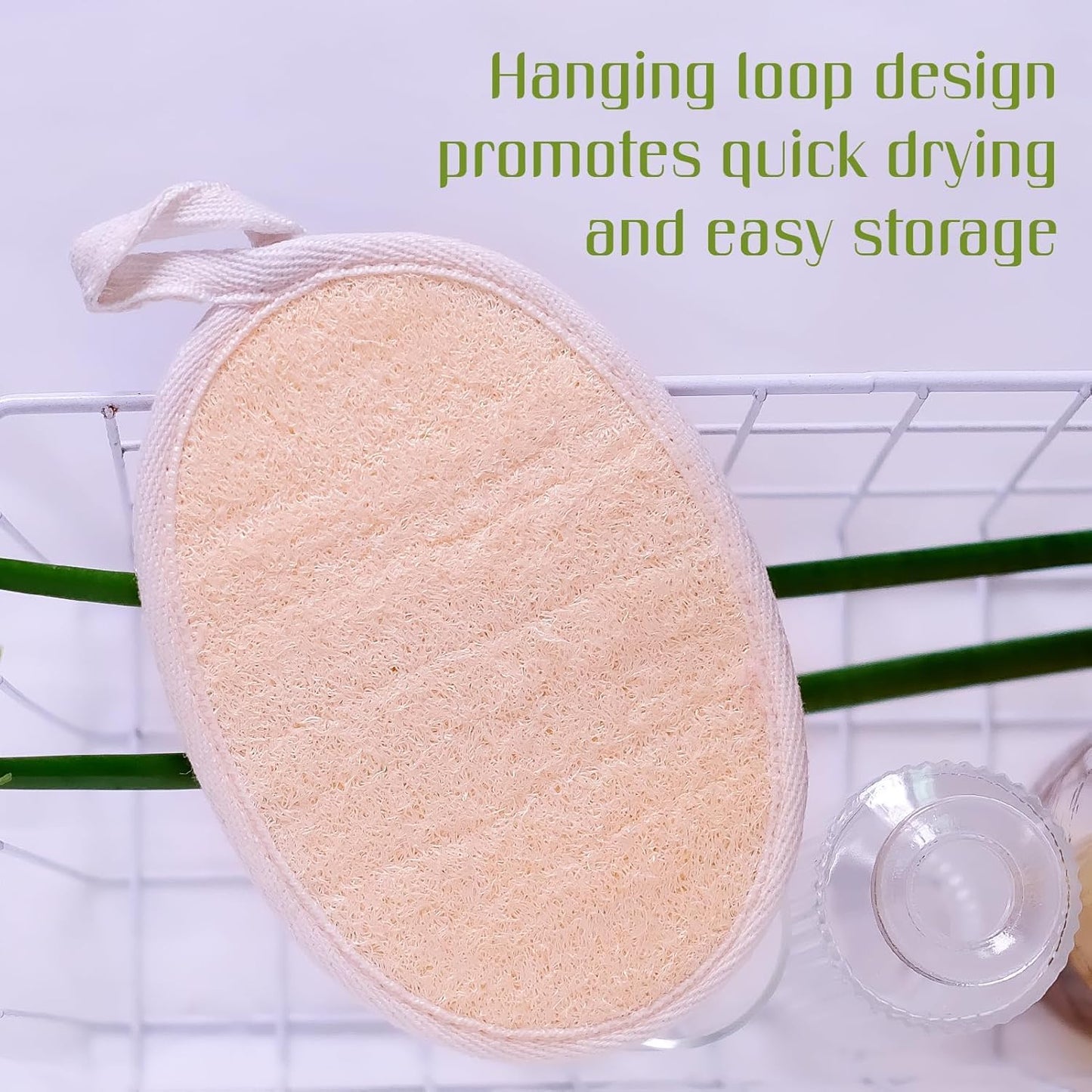 Natural Loofah Exfoliating Body Scrubber - 2 Pcs Bath Shower Exfoliator Sponge Pads for Women Egyption Loofah for Hand, Face and Body (7.1 * 5.1 in).