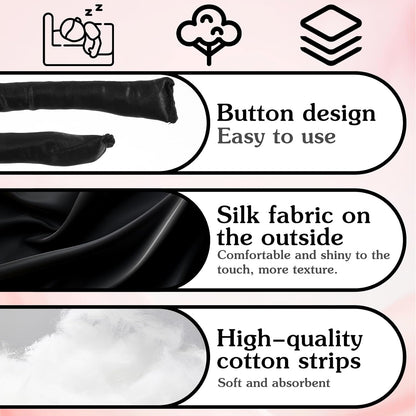 Extended Heatless Curls for Women, 63Inch No Heat Curls Overnight Headband for Long & Short Hair Soft Sleeping Curler, Flexible Creates Wavy Hair Without Damage (Black)