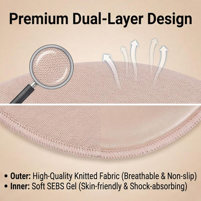 Toe Pads for Pointe Shoes, 1 Pair Soft Ballet Ballet Toe Pads Dance Shoe Toes Protector Accessories, 3.54 x 3.15 Inch High Heels Toes Caps Pad for Pointe Shoes, Forefoot Wrap Pad for Women Girls