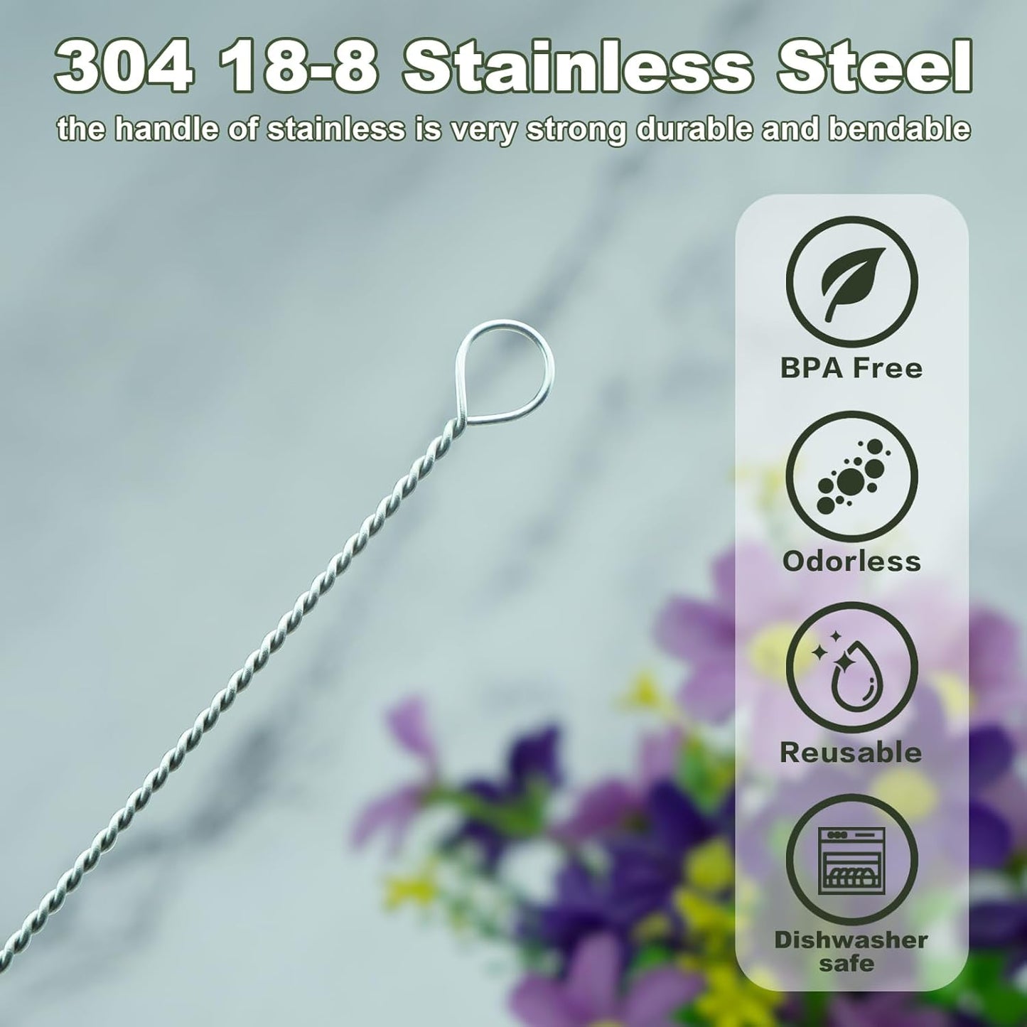 Straw Cleaner Brush for Stanley, 4Pcs Reusable Extra Lg Straw Cleaning Brush for 14oz 20oz 30oz 40oz Stanley Mug, Cleaning Brush for All Plastic, Glass, Stainless and Silice Straws