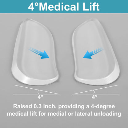 5 Pairs Medial & Lateral Heel Wedge Silicone Insoles, Corrective Adhesive Shoe Inserts for Foot Alignment Knock Knee Pain Bow Legs Osteoarthritis for Men Women
