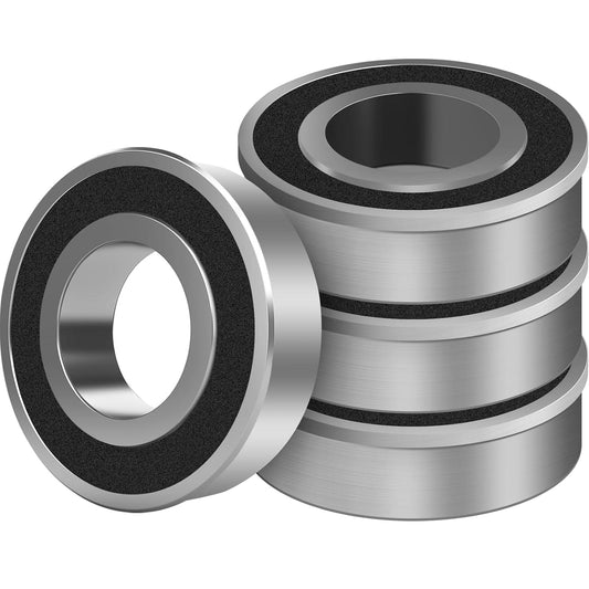 Carbon steel wheel bearing with black seal ring and silver metal outer race
