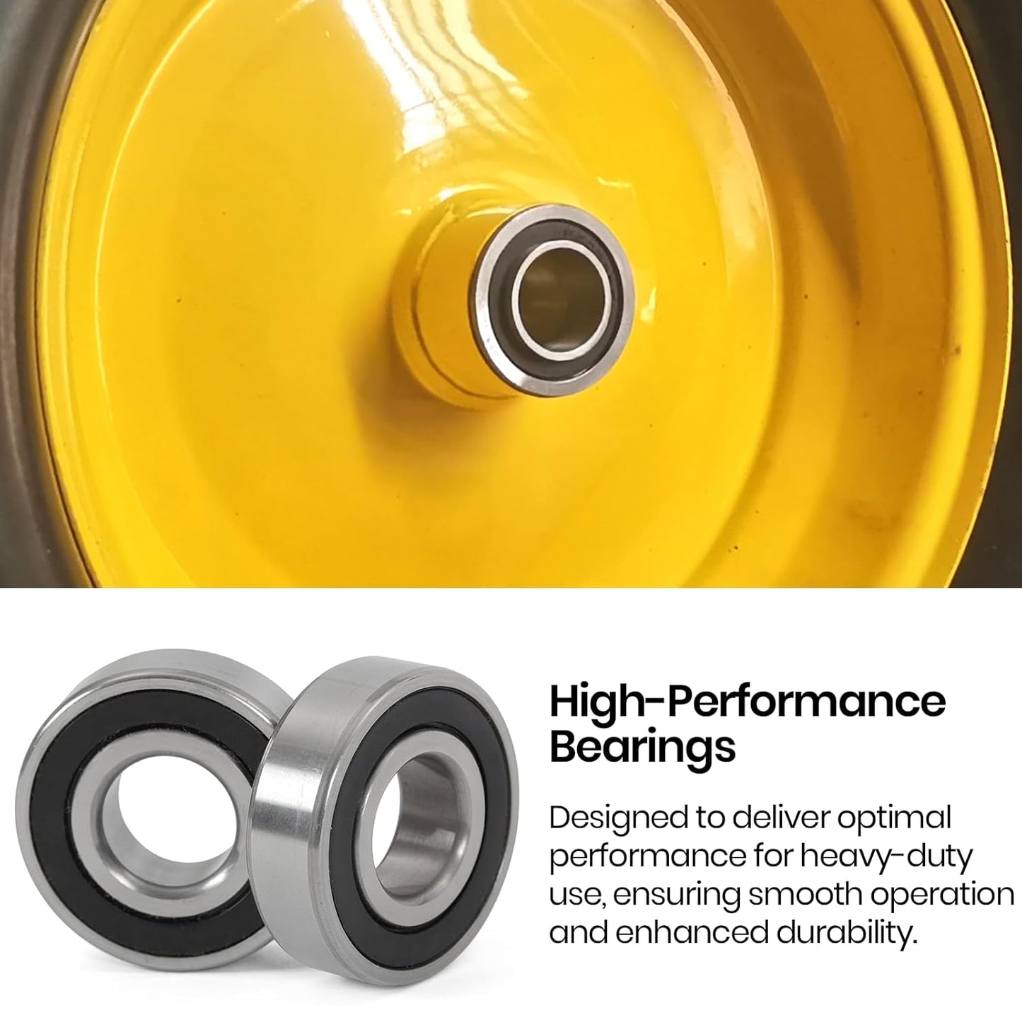 (4-Pack) 3/4" Bearings Carbon Steel - ID 3/4" x OD 1-3/8" Applicable Lawn Mower, Wheelbarrows, Carts and Hand Trucks Wheel Bearings Replacement