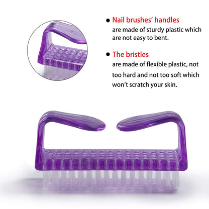 10 Pcs Handle Grip Nail Brush, Hand Fingernail Scrub Cleaning Brushes for Toes and Nails Cleaner, Pedicure Scrubbing tool kit for Men and Women (Multicolor)