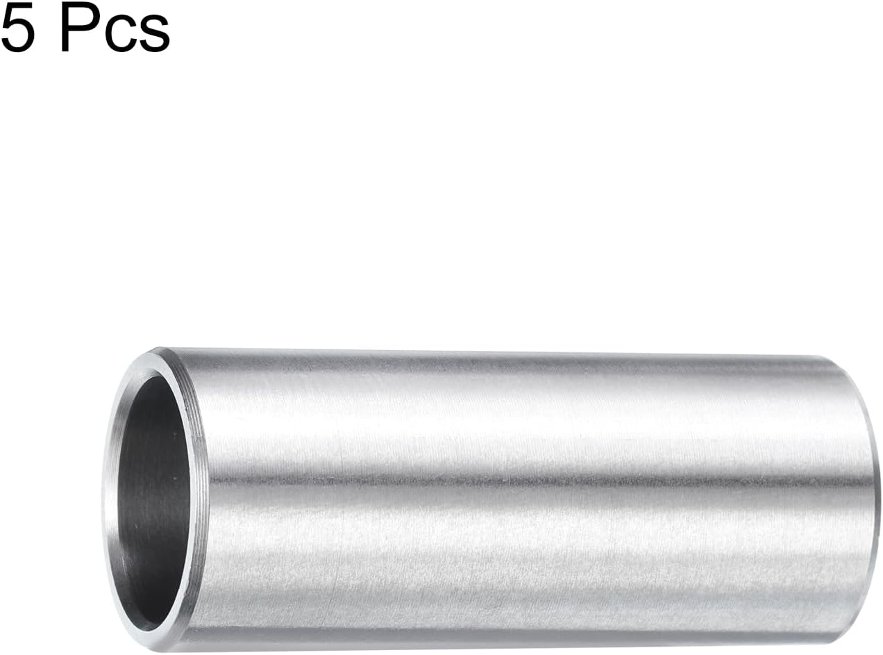 5pcs Stainless Steel Spacer 1/2" Bore x 5/8" OD x 1-1/2" Length Screw Standoff Bushing Plain Finish Round Metal Spacer for 1/2 Screws Bolts and Rods