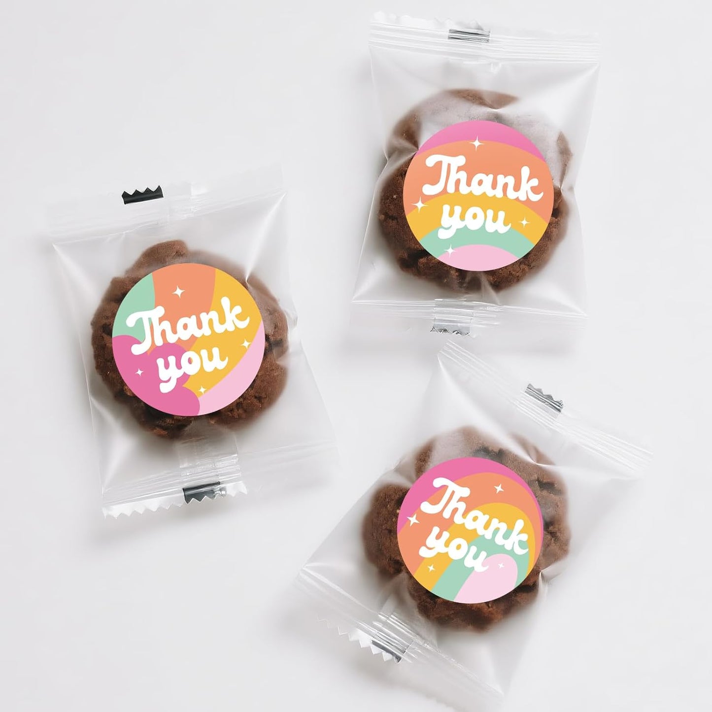 Thank You Stickers - Rainbow Star Thank You Stickers for Small Business 480Pcs 1.5In Thank You Sticker for Packaging Self Adhesive Thank You Party Favor Seal Label Sticker for Card(4 Design)
