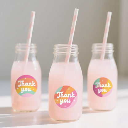 Thank You Stickers - Rainbow Star Thank You Stickers for Small Business 480Pcs 1.5In Thank You Sticker for Packaging Self Adhesive Thank You Party Favor Seal Label Sticker for Card(4 Design)