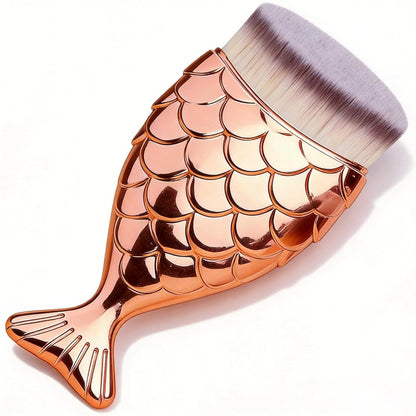 Kabuki Makeup Brush for Sunscreen & Liquid Foundation - Face Brush for Kids & Adults, Powder Cream Contour Applicator with Blending Buffing Stippling - Rose Gold