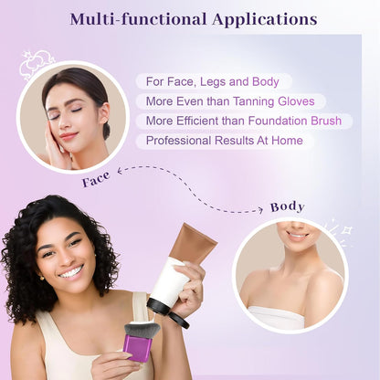 Self Tanner Brush 2PCS Body Makeup Brush for Flawless Face and Body Makeup, Sunless Tanner Blending Brush Body Brush for Self Tanner, Bronzer, Foundation, Vegan & Cruelty Free
