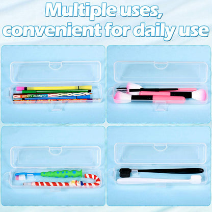 5 Pieces Portable Travel Toothbrush Case, Travel Toothbrush Holder Hard Plastic Dust-Proof Toothbrush Container Toothpaste Box Holder for Travel Use (Clear)