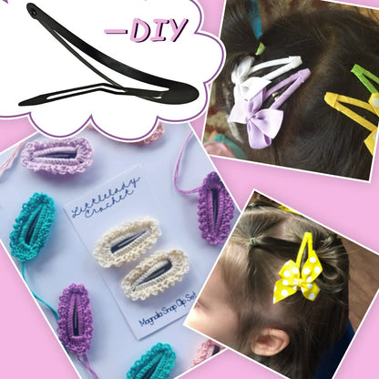 30 Pcs Snap Hair Clips, 3.1 Inch Big Size Barrettes Women No Slip Metal Snap Hair Clips Large Hair Pins(Black)