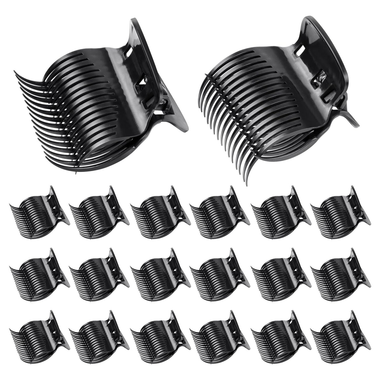20 Pcs Hot Roller Clips for Hair, Curler Claw Clip for Women Hair Section Styling (Black, 2inch)