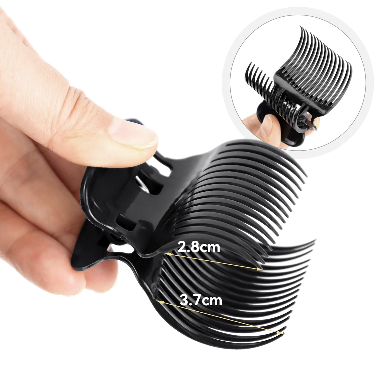 20 Pcs Hot Roller Clips for Hair, Curler Claw Clip for Women Hair Section Styling (Black, 2inch)