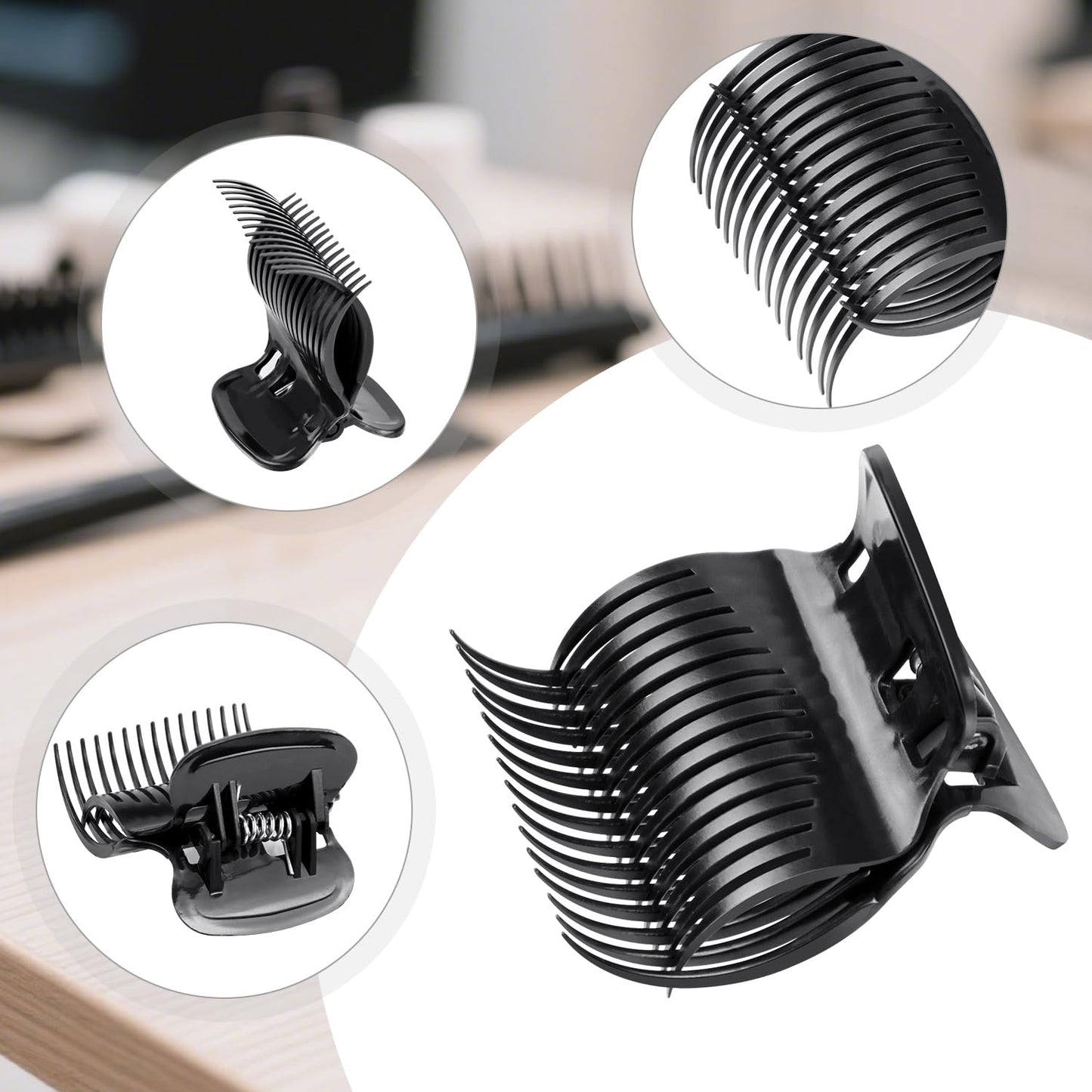 20 Pcs Hot Roller Clips for Hair, Curler Claw Clip for Women Hair Section Styling (Black, 2inch)