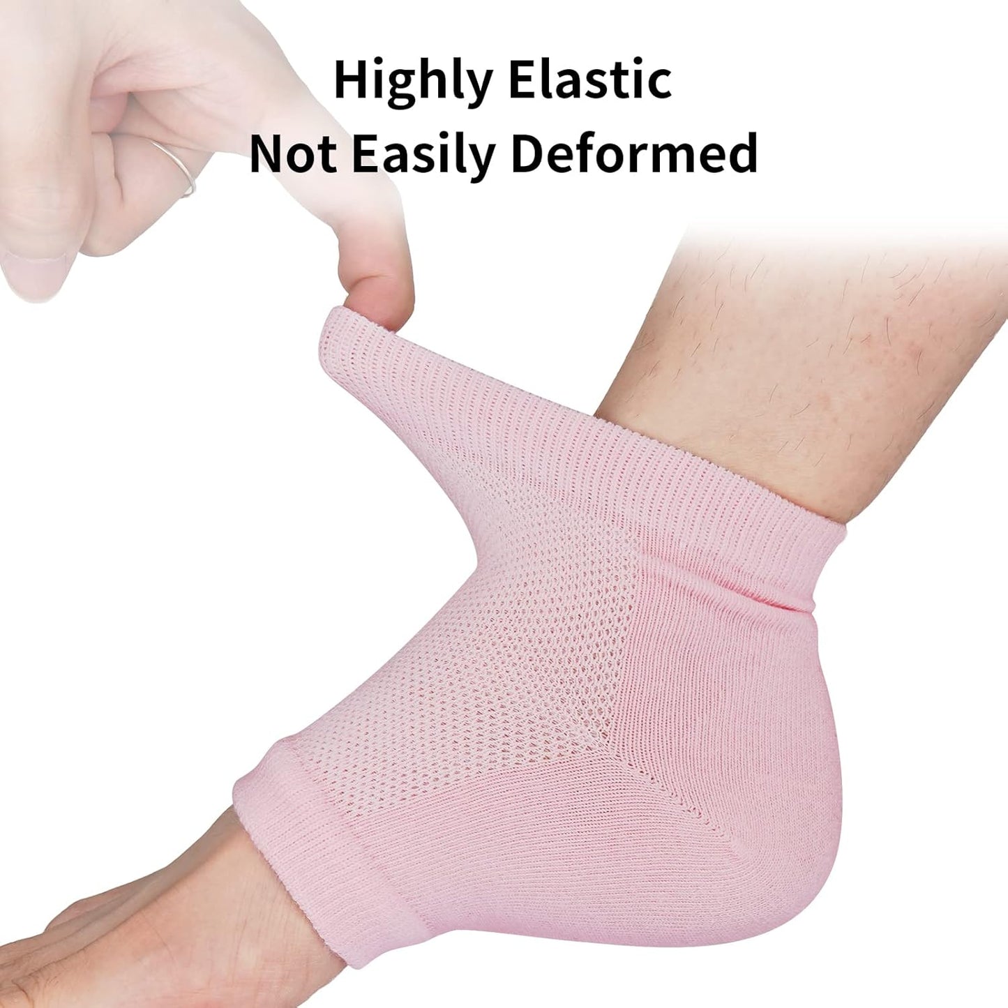 3 Pairs Moisturizing Heel Socks for Dry Cracked Feet, Gel Repair Moisture Spa Socks for Women Dry Cracked Heels Overnight (Regular)