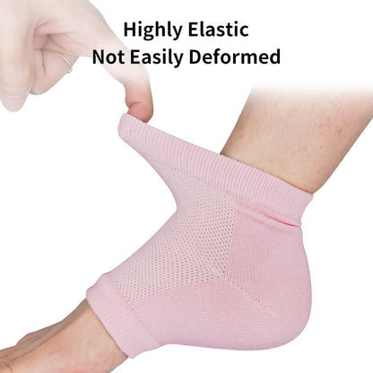 3 Pairs Moisturizing Heel Socks for Dry Cracked Feet, Gel Repair Moisture Spa Socks for Women Dry Cracked Heels Overnight (Regular)