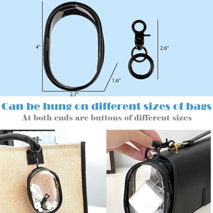 Transparent Zipper Storage Pouch with Keychain - Mini Organizer for Earbuds Cables - Travel Accessory for Backpack