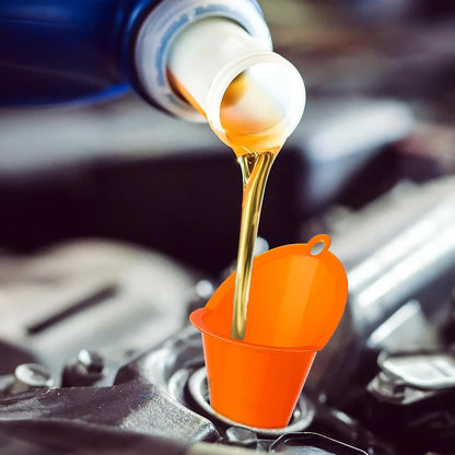 2 Pack Orange Multipurpose Funnel for Filling Car Oil Grease Engine Oil Water Diesel Kerosene and Other Liquids
