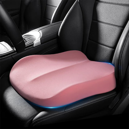 Memory Foam Car Seat Cushion 42x42x10cm Pink - Comfortable Support for Auto Seats
