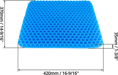 Gel Seat Cushion, Gel Cushion, Cool & Breathable & Non-Slip for Car, Office, Home, Wheelchair (Blue, 40 x 35 x 3.2 cm)
