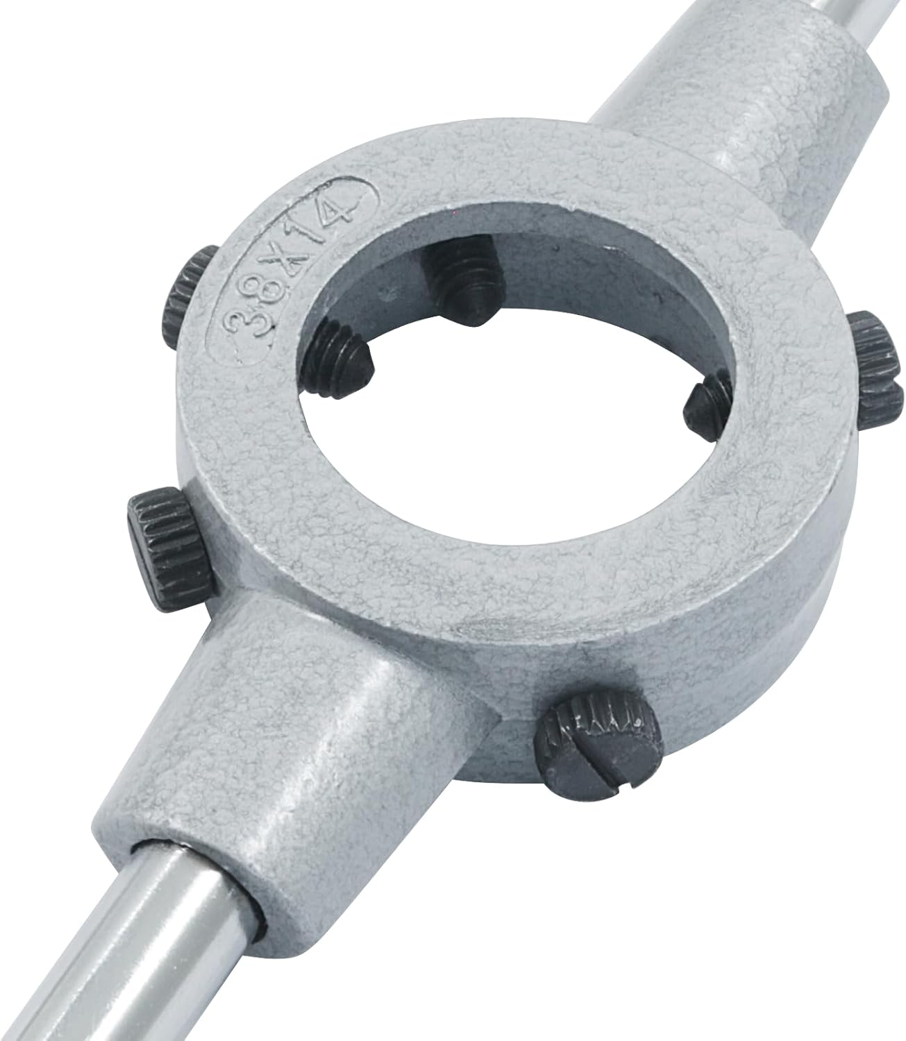 1-1/2 Inch (38mm) Die Stock Handle Wrench, M12-M14 Adjustable Die Wrench Handle Holder, Heavy Duty Round Die Holder