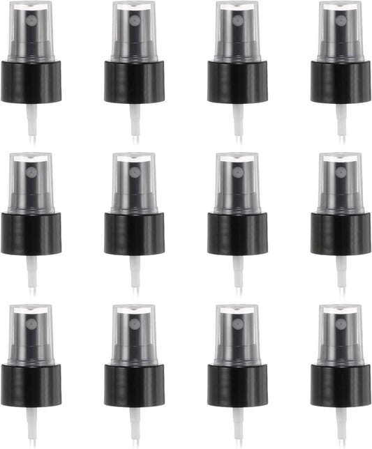 Black fine mist spray top with nozzle and white dip tube, 24/410 (12 pack)