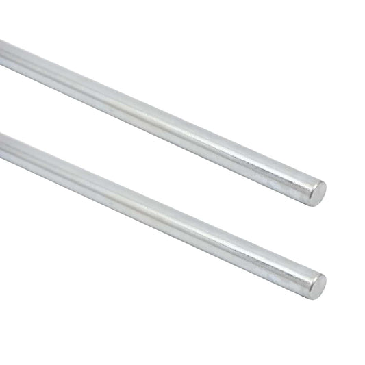 Zinc plated steel rods, smooth shafts with rounded ends