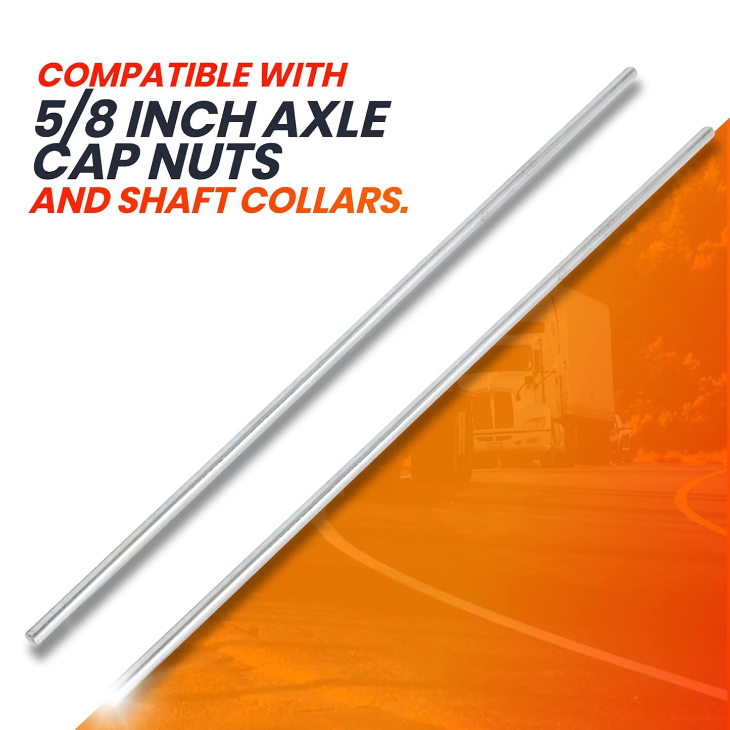 (2+4 Pack) 5/8" x 36" Zinc Plated Steel Rods and 5/8" Bore Solid Steel Shaft Collars, for Use as an Axle Shaft on Hand Trucks Dollies Wagons Wheelbarrows