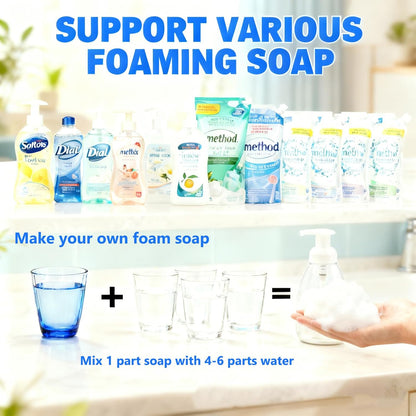 2-Pack Foaming Soap Dispenser Pump Bottles,Foam Hand Soap Dispenser with Refillable Plastic Container for Shampoo for Bathroom & Kitchen-Clear,8 oz(250ml)