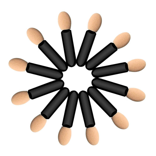 Mini sponge-tip eye makeup applicators set with beige foam tips and black handles