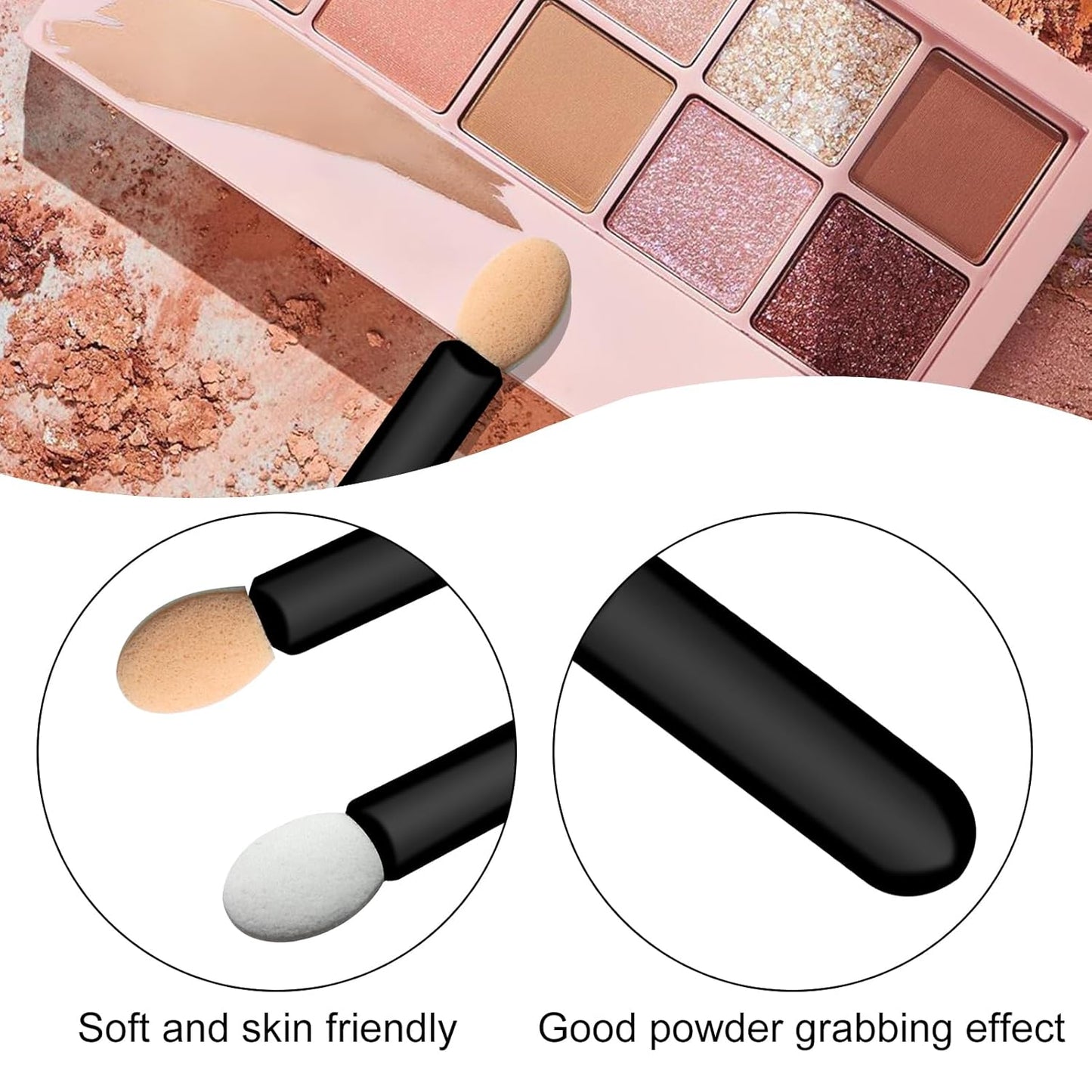 Eyeshadow Applicators Sponge Tip,120 Pcs Small Disposable Eye Shadow Applicators Sticks Double Sided 1.57Inch Portable Travel Mini Eye Makeup Brushes Short Eyeshadow Brushs for Makeup,Nail Art