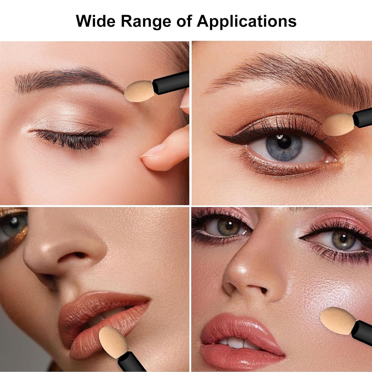 Eyeshadow Applicators Sponge Tip,120 Pcs Small Disposable Eye Shadow Applicators Sticks Double Sided 1.57Inch Portable Travel Mini Eye Makeup Brushes Short Eyeshadow Brushs for Makeup,Nail Art