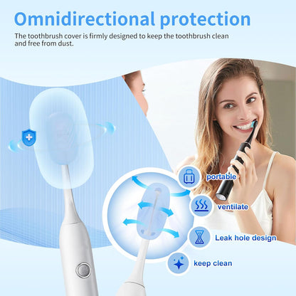 6 Pcs Toothbrush Covers Toothbrush Covers Caps，Replaceable Electric Toothbrush Head Cover Silicone Toothbrush Protector Cap for Household Travel, Bathroom, Gym，Camping