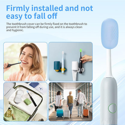 6 Pcs Toothbrush Covers Toothbrush Covers Caps，Replaceable Electric Toothbrush Head Cover Silicone Toothbrush Protector Cap for Household Travel, Bathroom, Gym，Camping