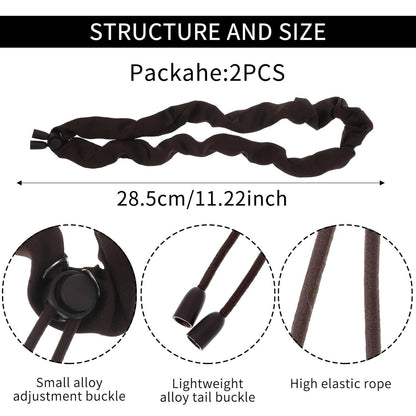 2PCS Adjustable Satin Hair Ties for Curly Hairs, Large Hair Scrunchies for Women, Thick Curly Hairstyle Accessories Afro Puffs Ponytails Locs Pineapples