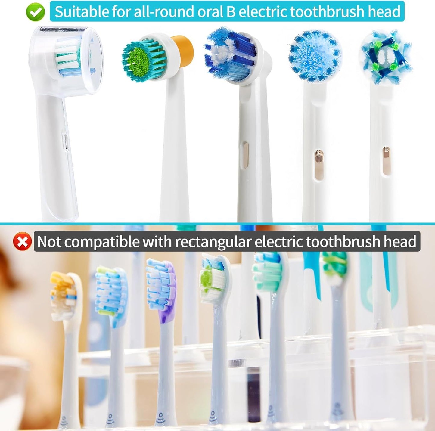 Toothbrush Head Covers Compatible with Oral-B Braun Replacement Brush Heads, Clear Toothbrush Protection Cover, Tooth Brush Head Covers for Home, Travel and Everyday Use(10 PCS)