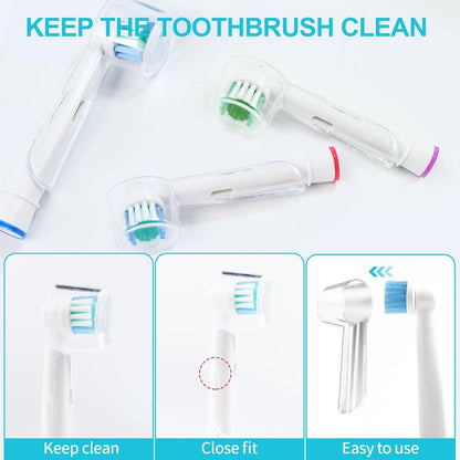 Toothbrush Head Covers Compatible with Oral-B Braun Replacement Brush Heads, Clear Toothbrush Protection Cover, Tooth Brush Head Covers for Home, Travel and Everyday Use(10 PCS)