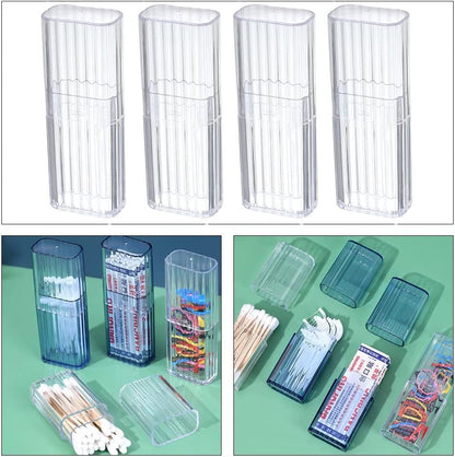 4 Pcs Cotton Swab Holder for Travel Mini Travel Swab Case Box for Makeup Sponge Cotton Swabs Hair Ties Floss Cosmetics Makeup Bedroom Travel