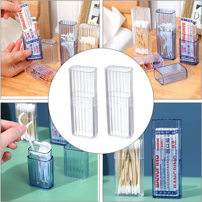 4 Pcs Cotton Swab Holder for Travel Mini Travel Swab Case Box for Makeup Sponge Cotton Swabs Hair Ties Floss Cosmetics Makeup Bedroom Travel