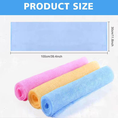 Exfoliating Washcloth Back Scrubber for Shower Japanese Beauty Bath Towel Korean Exfoliating Loofah Towel Sponge Loofah Body Scrubber 3 Pack