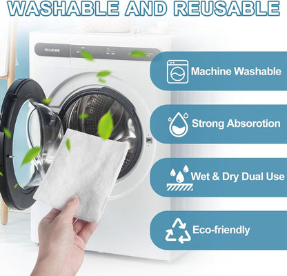 10 Pack Reusable Pad Refills Compatible with Baseboard Cleaner Tool - Microfiber Replacement Pads for Wet & Dry Use (Mop NOT Included)