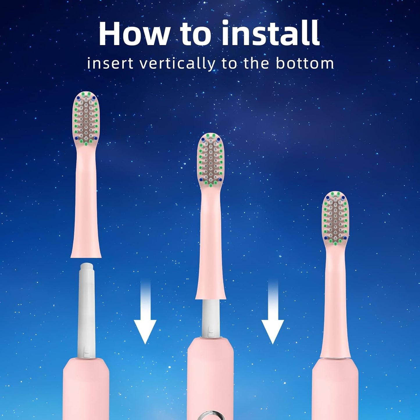 10 Pack Toothbrh Replacement Heads Compatible with Rtauys M5 Sonic Electric Toothbrh (Pink, 10 Count(Pack of 1))
