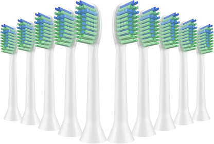 10 Pack Toothbrh Replacement Heads Compatible with 7am2m AM101/AM105 Sonic Electric Toothbrh, 10 Count (Soft-White)