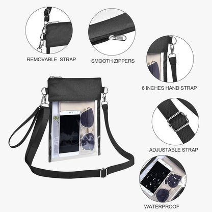 Clear Stadium Approved Crossbody Bag Transparent Tote Purse for Work Concert Sports