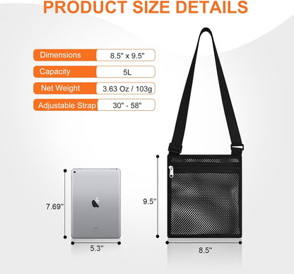 Heavy Duty Semi-Transparent Mesh Purse See Through Mesh Crossbody Bag