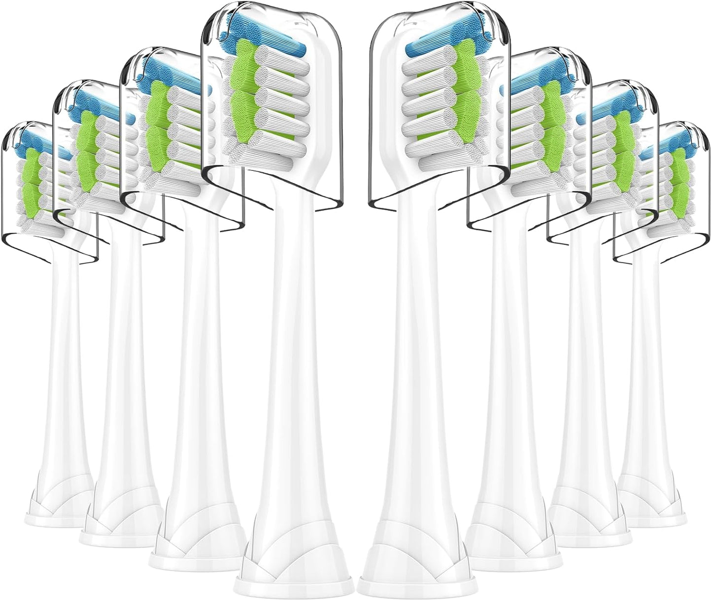 Replacement Brh Heads Compatible with Philips SoniCare Electric Toothbrhes, Dupont Bristles for Effective Cleaning, Click-on System, 8 Pack, White