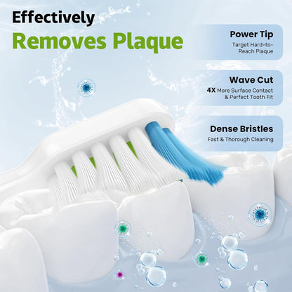 Replacement Brh Heads Compatible with Philips SoniCare Electric Toothbrhes, Dupont Bristles for Effective Cleaning, Click-on System, 8 Pack, White