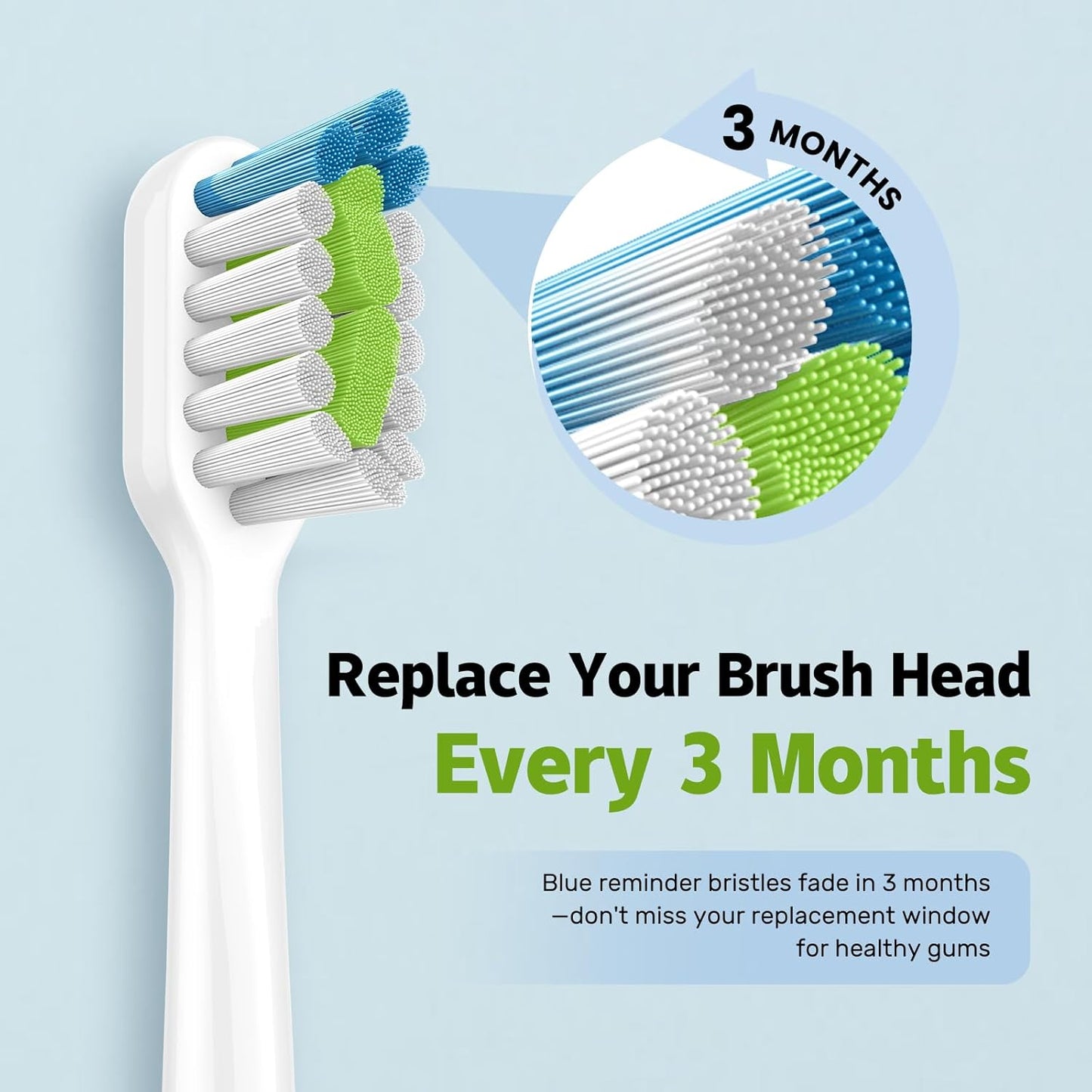 Replacement Brh Heads Compatible with Philips SoniCare Electric Toothbrhes, Dupont Bristles for Effective Cleaning, Click-on System, 8 Pack, White