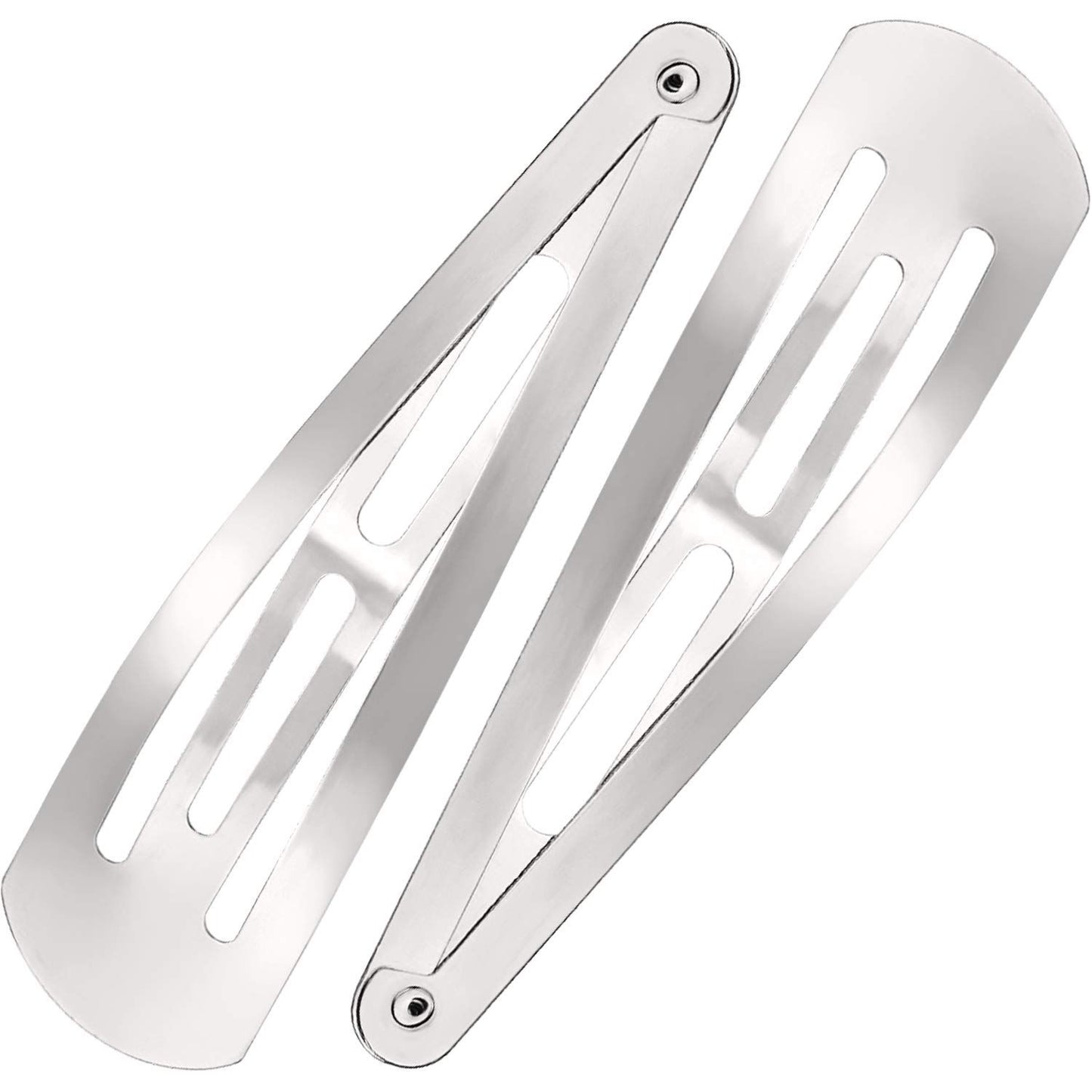 30 Pieces 3.1 Inch Large Metal Snap Hair Clips Nonslip Barrettes Women Hair Accessories(Silver)