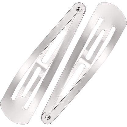 30 Pieces 3.1 Inch Large Metal Snap Hair Clips Nonslip Barrettes Women Hair Accessories(Silver)